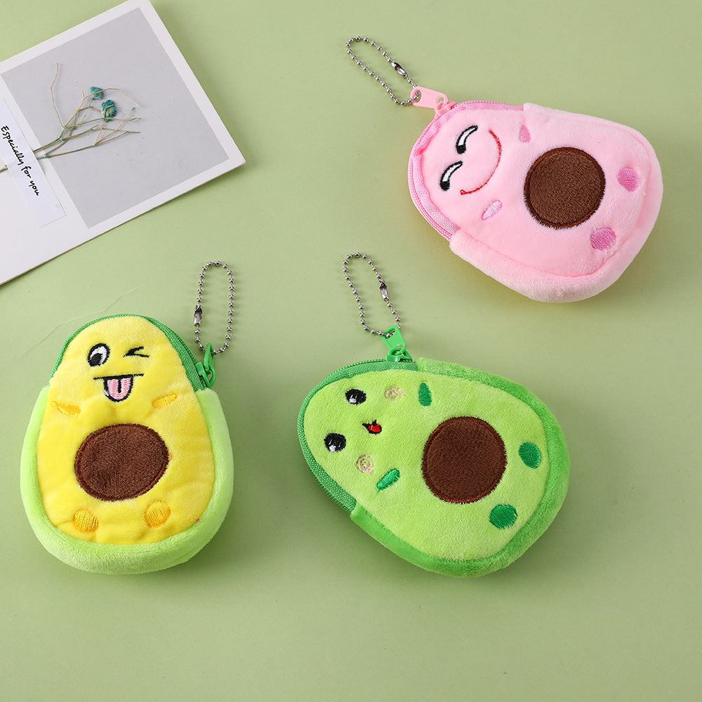 Wholesale Avocado Small Cartoon Coin Purse Children Cute Plush Schoolbag Pendant Wallet ACC-WT-SuManshu003