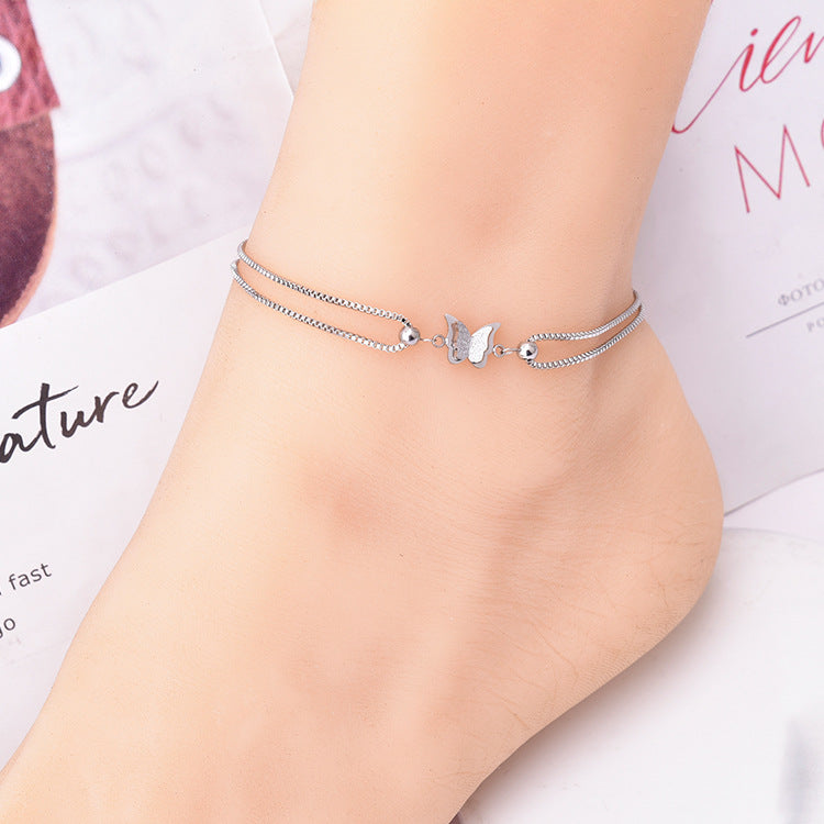 Wholesale  double-layer anklet simple girl accessories