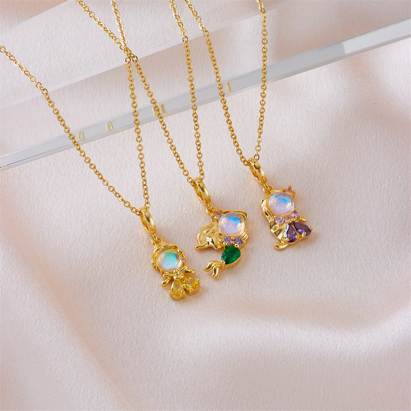 Wholesale cartoon cute zircon accessories copper necklace ACC-NE-Rongc002