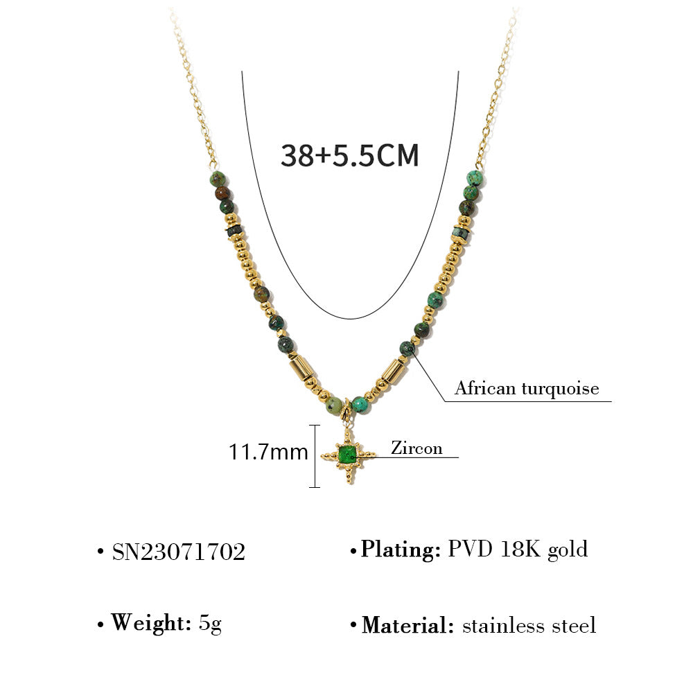 Wholesale  beaded handmade chain diy stainless steel necklace