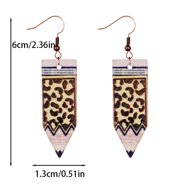 Wholesale Graduation Season Back To School Season Wood Earrings ACC-ES-WeiAn009