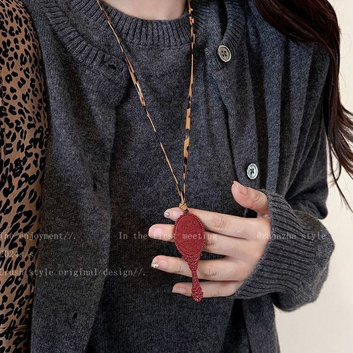 Wholesale Croissant Long Sweater Chain Necklaces