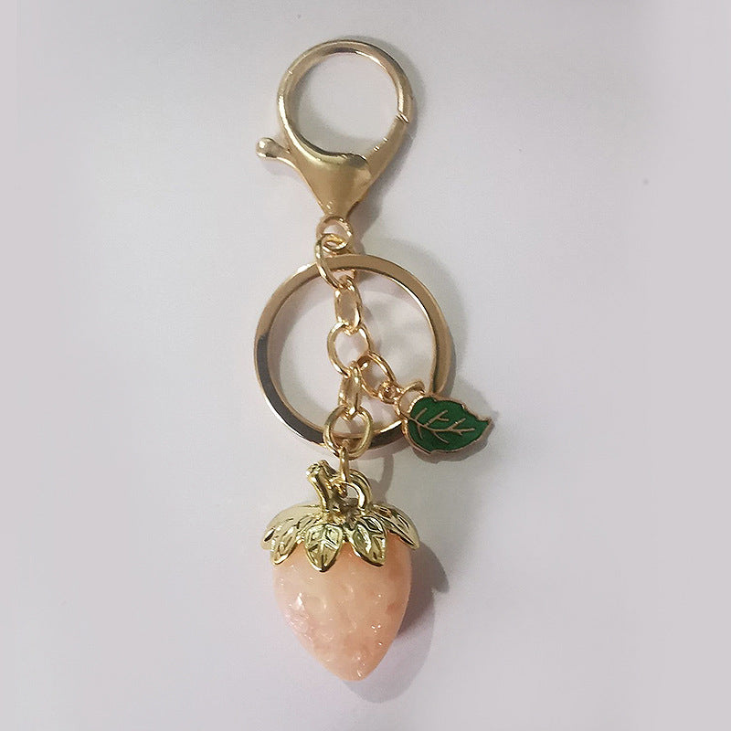 Wholesale Strawberry Alloy Leather Keychains ACC-KC-MeiXin018