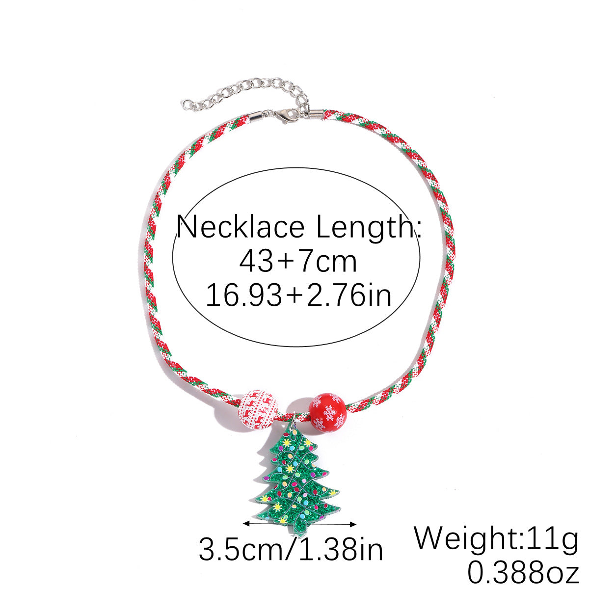 Wholesale Christmas Braided Colorful Cord Adjustable Necklace