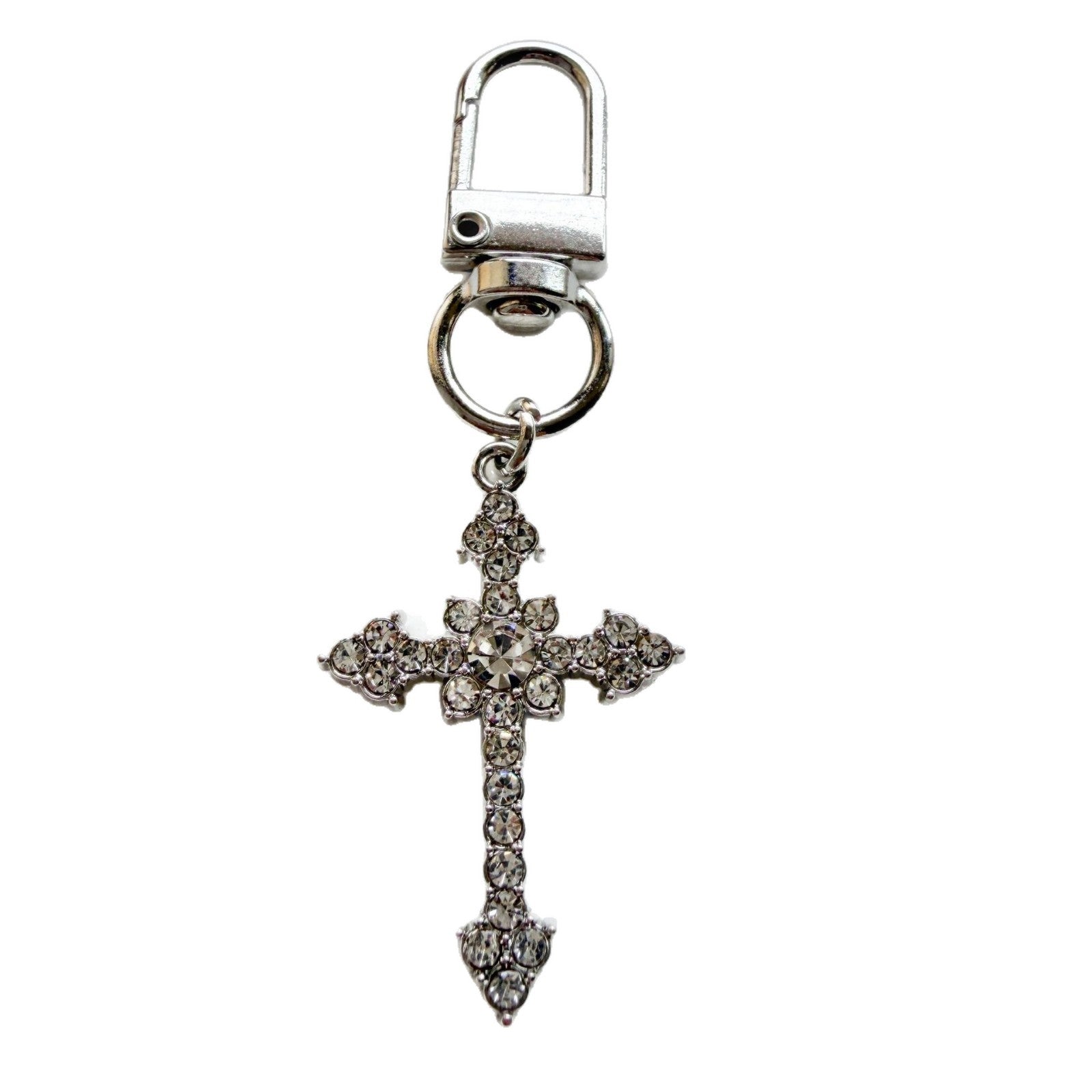 Wholesale Y2K Rhinestone Cross Keychain Alloy Black Bag Charm Gift