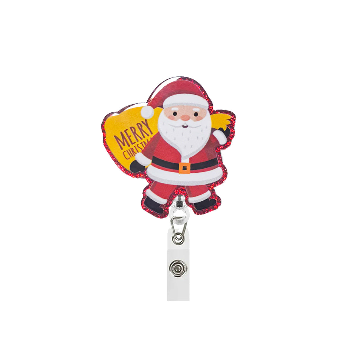 Wholesale acrylic telescopic Christmas rotating Badge Reels