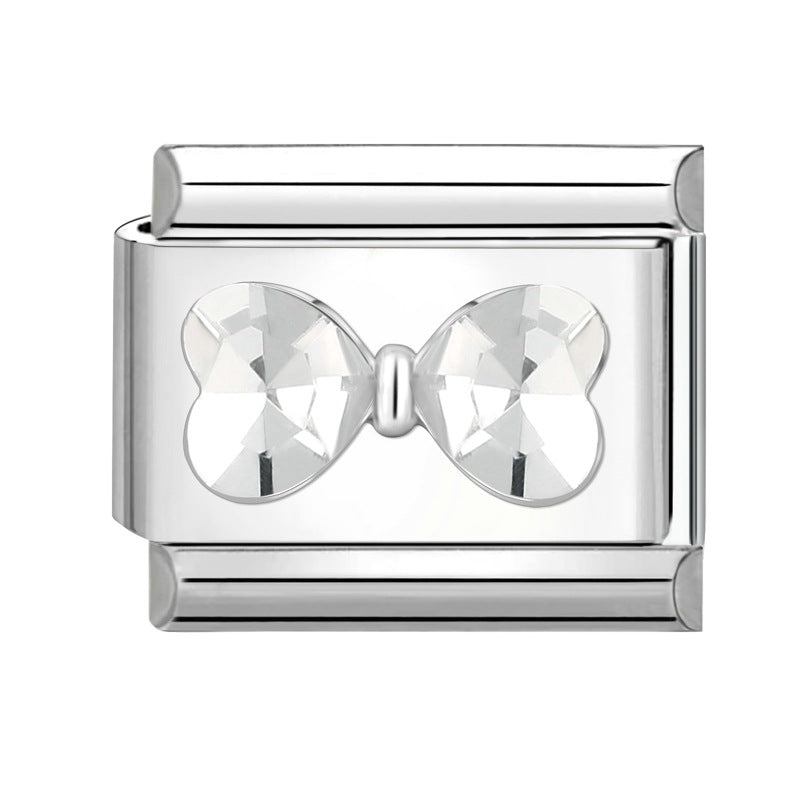 Wholesale Italian Charm Bracelet 9mm DIY Splicing Diamond Pendant Stainless Steel Composable Bracelet