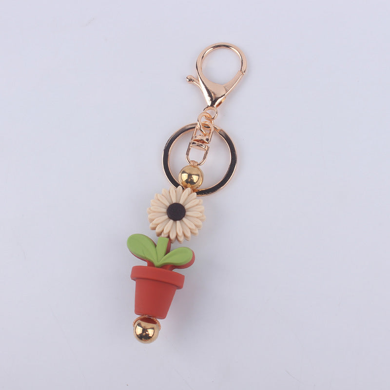 Wholesale Cartoon Daisy Flower Silicone Keychain ACC-KC-GuangTian029