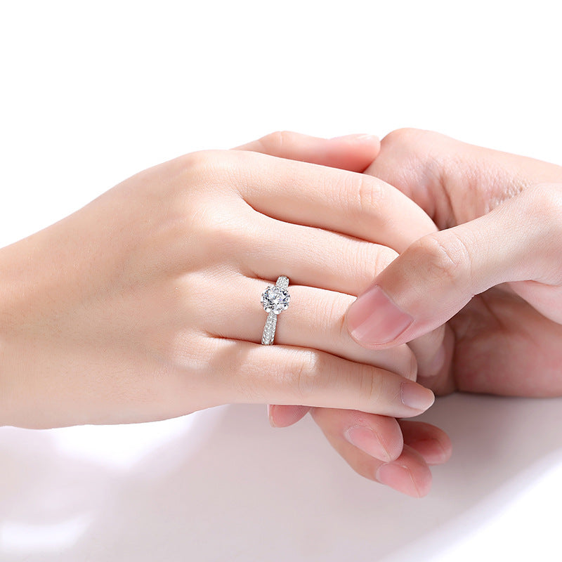 Wholesale luxury s925 sterling silver moissanite ring