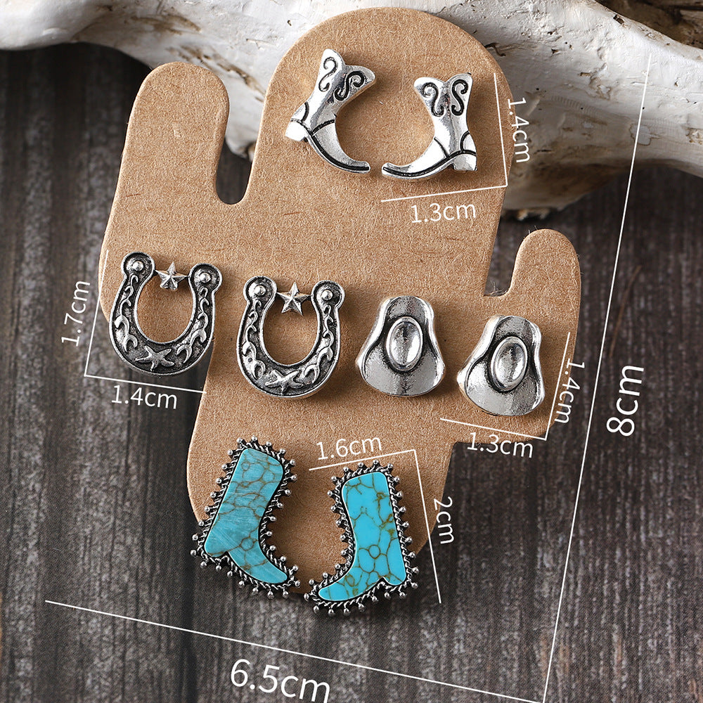 Wholesale  Fashionable Cool Style Boots Hat Earrings