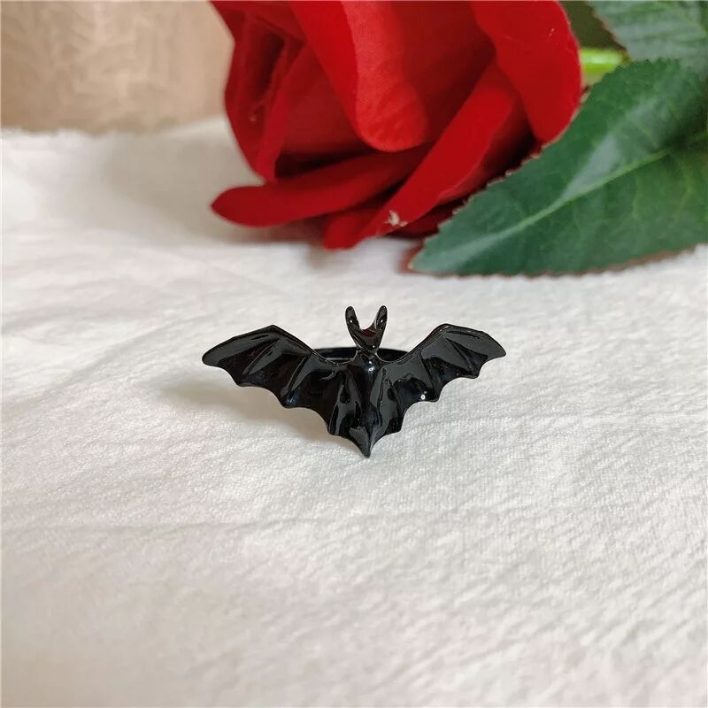 Wholesale Alloy Gothic Bat Open Ring Dark  Jewelry Accessory Unisex