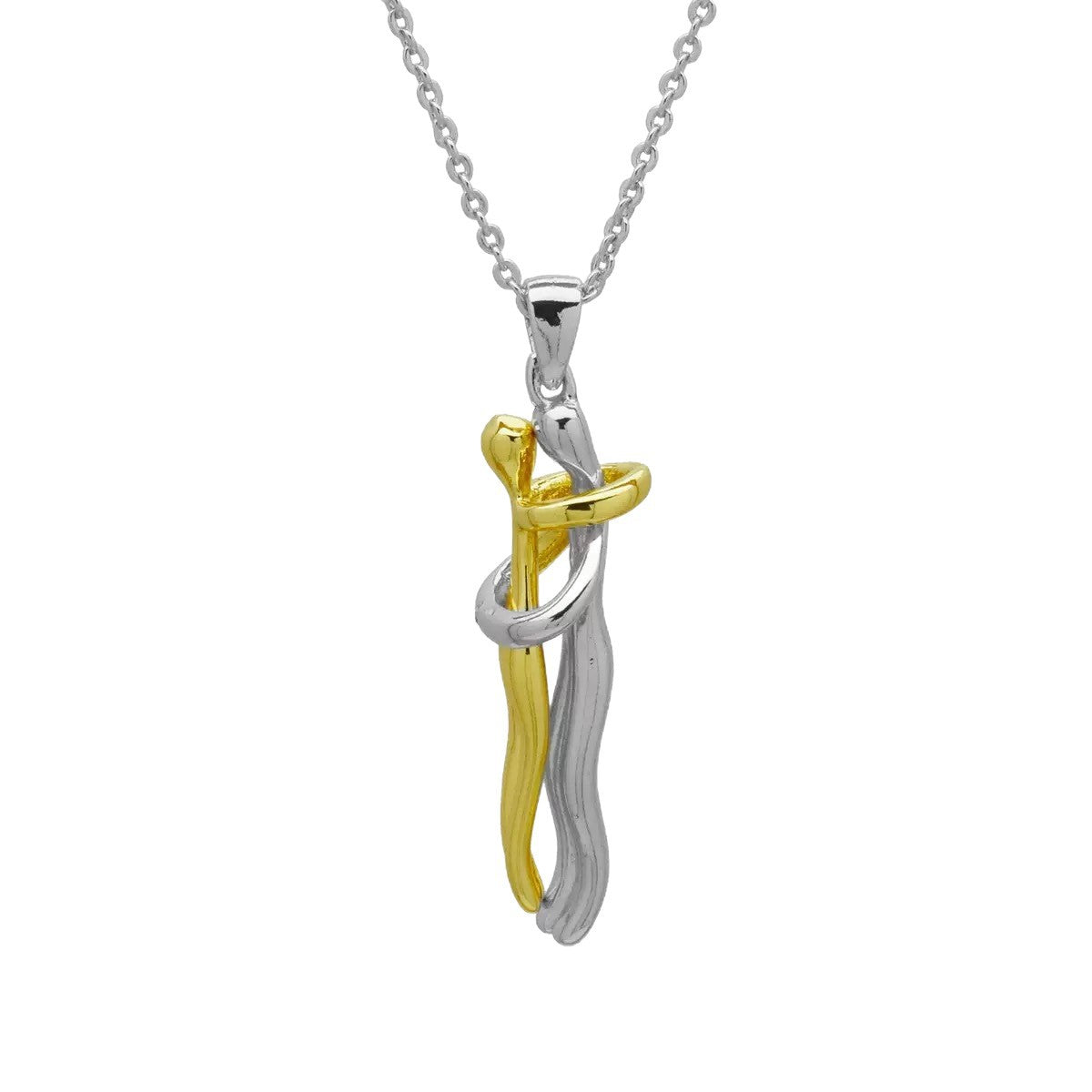 Wholesale Creative Couple Hugging Pendant Necklace Gold Plated Copper Fashion Accessory