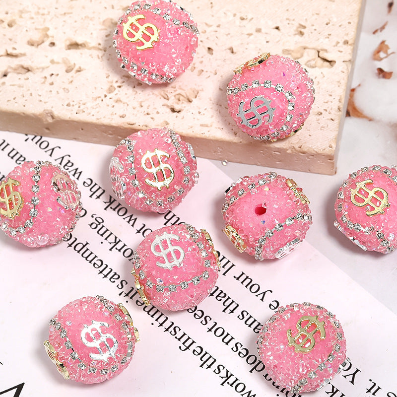 Wholesale of 5pcs Water Diamond USD Sugar Beads Diamond Ball Beads ACC-BDS-BLG010