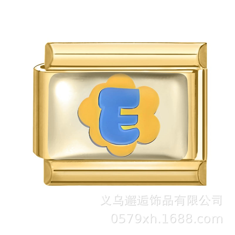 Wholesale 9mm Italian Charm Starter Bracelets DIY Letter Series Stainless Steel Composable Bracelet