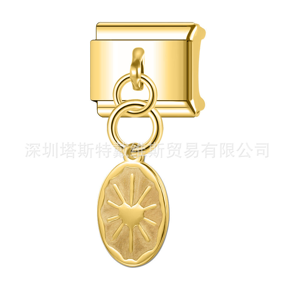 Wholesale 9mm Italian Charm Starter Bracelets DIY square Single Section Creative Stainless Steel Composable Bracelet