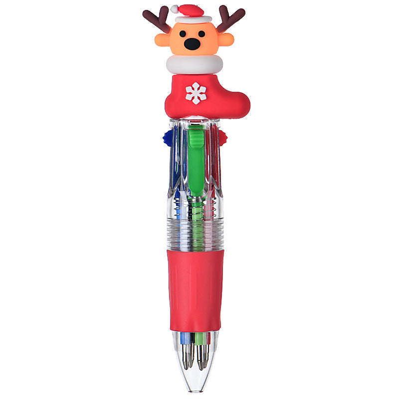 Wholesale Cute cartoon Christmas four-color ballpoint pen