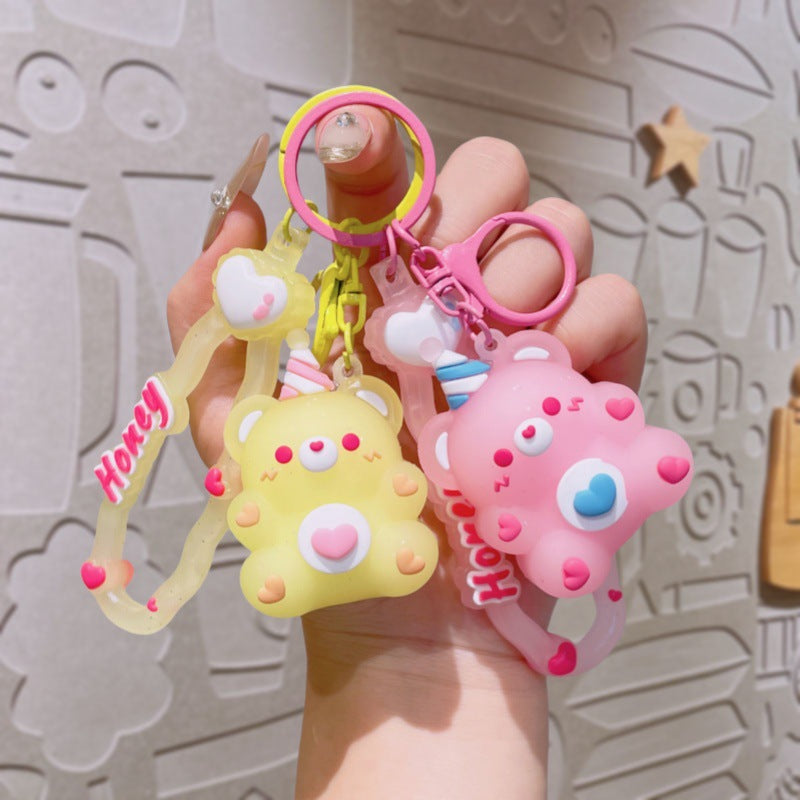 Wholesale Cute PVC little bear keychain