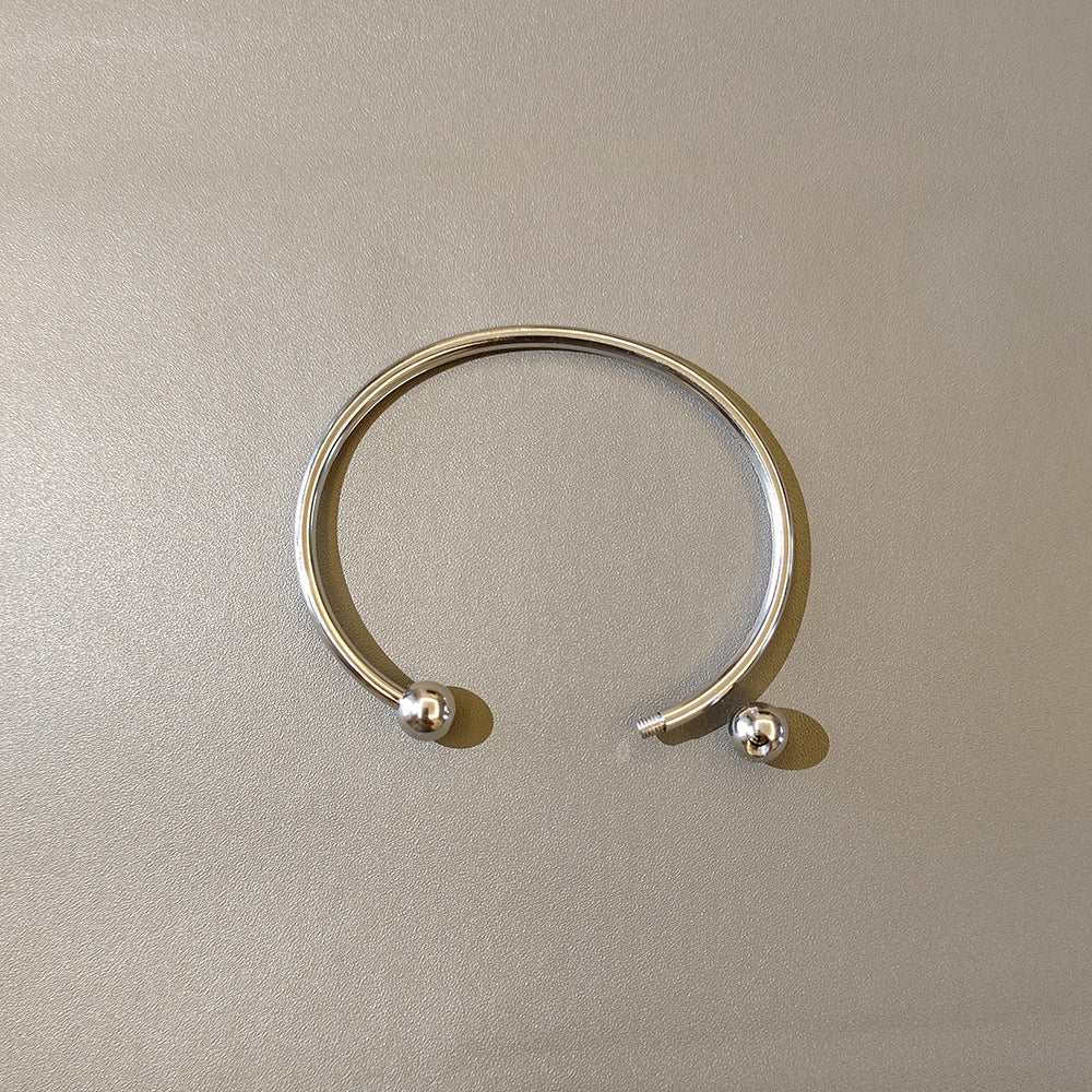 Wholesale Metal stainless steel waterproof non-fading hose elastic open beaded bracelet