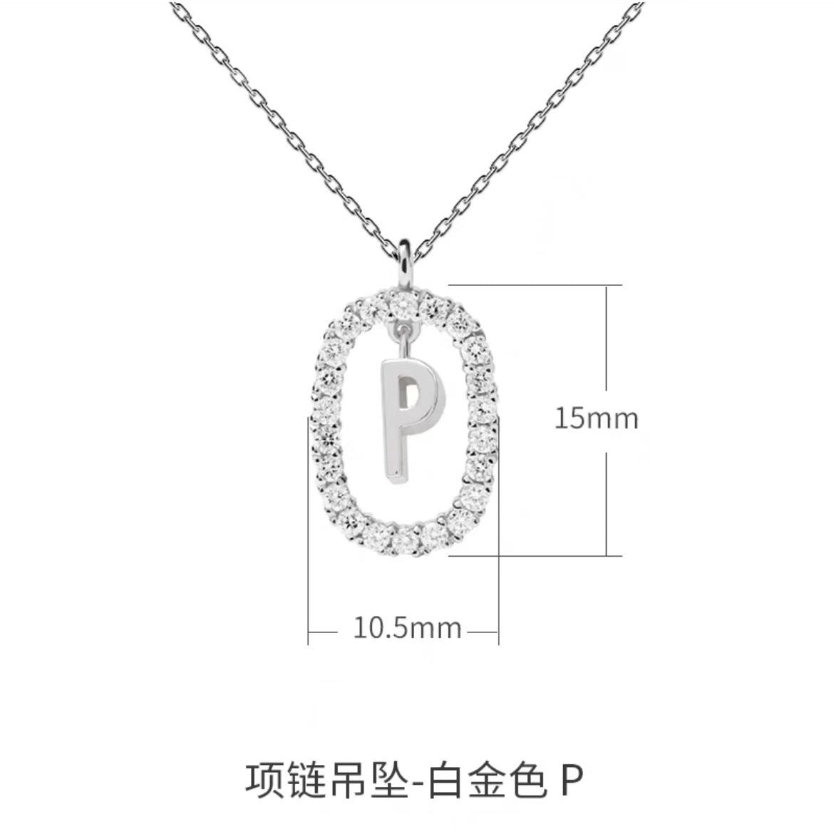 Wholesale Color Diamond Letter Necklace Inlaid with Color Zircon Clavicle Chain Choker Necklace ACC-NE-BYL002