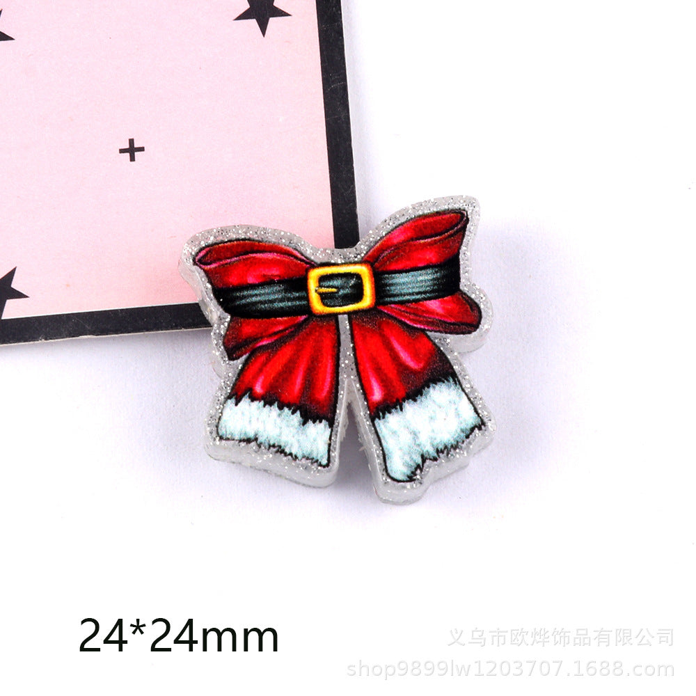 Wholesale 5pcs Acrylic Bow Straight Hole Cartoon Beads