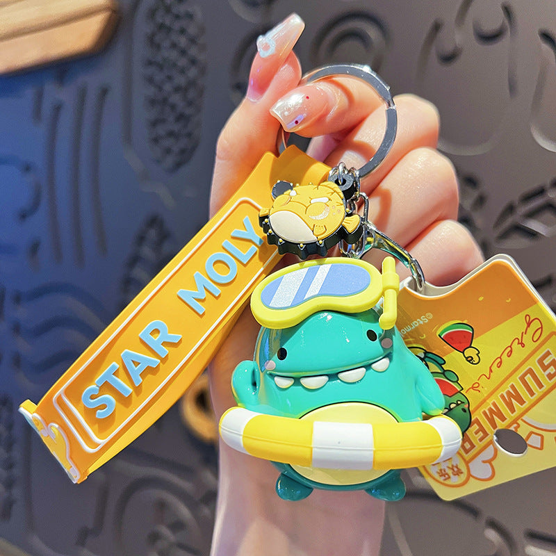 Wholesale Cartoon Dinosaur PVC Soft Keychain ACC-KC-HangLi003