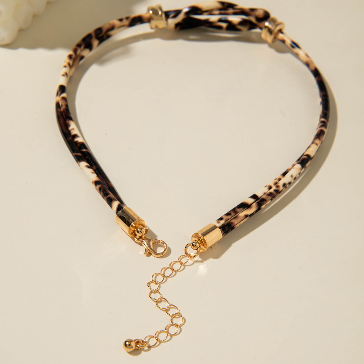Wholesale Leopard print leather cord necklace