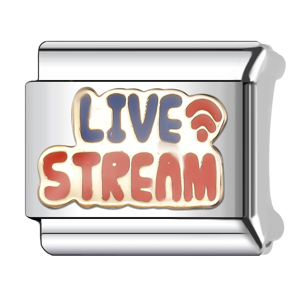 Wholesale Italian Charm Bracelet 9mm DIY Splicing English Stainless Steel Composable Bracelet