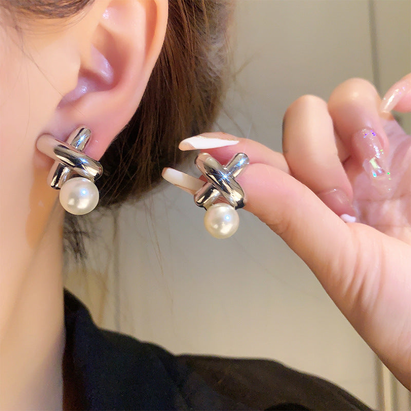 Wholesale Vintage Bow Pearl Earrings 925 Silver Needle ACC-ES-Miaosi002