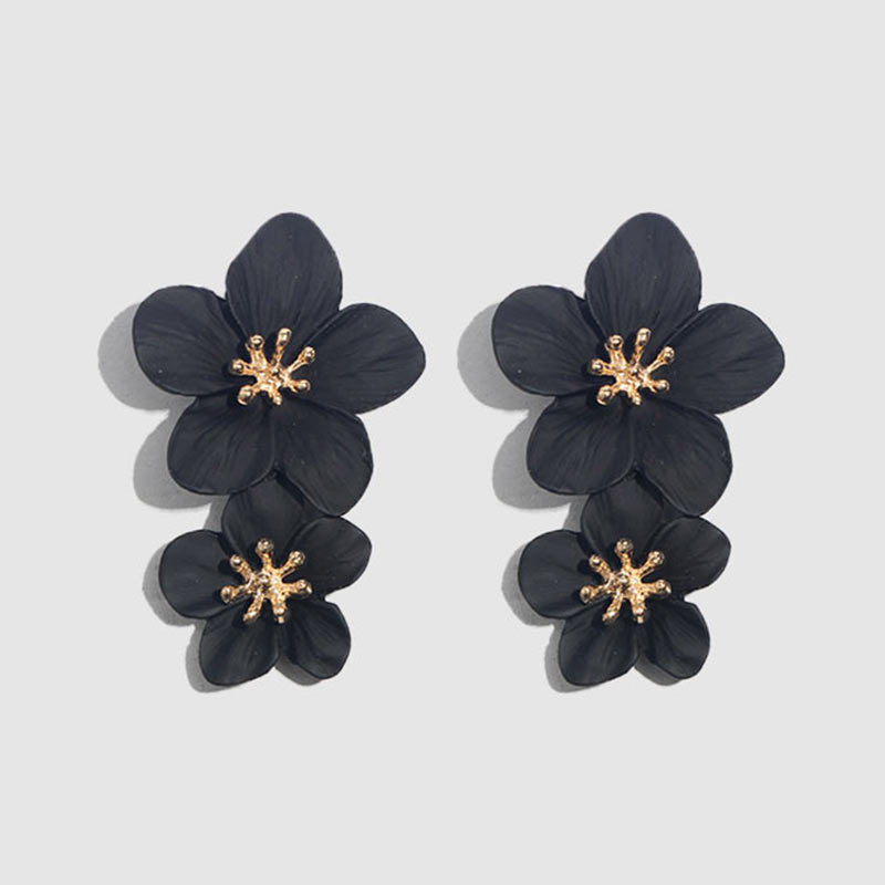 Wholesale  Fresh Flower Earrings Women's Bohemian Double-layer Long earring
