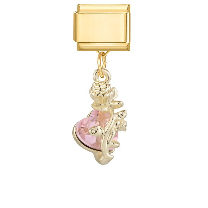 Wholesale Gold Bow Dog Pendant DIY Bracelet - Chic Fashion Accessory Gift