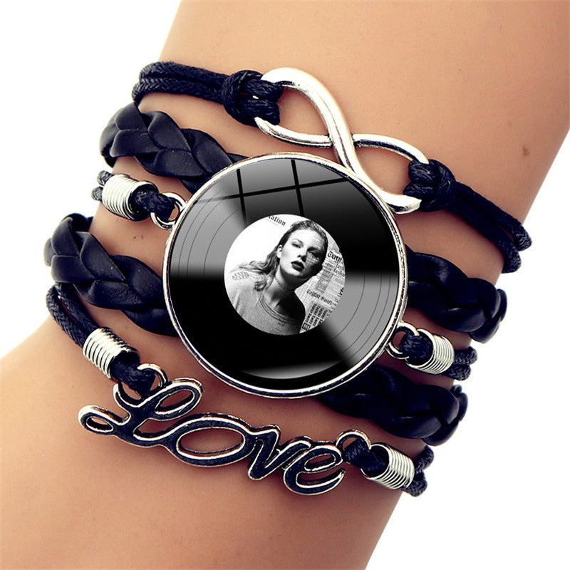 Wholesale Celebrity Style Vinyl Record Leather Bracelet ACC-BT-JiaYun006