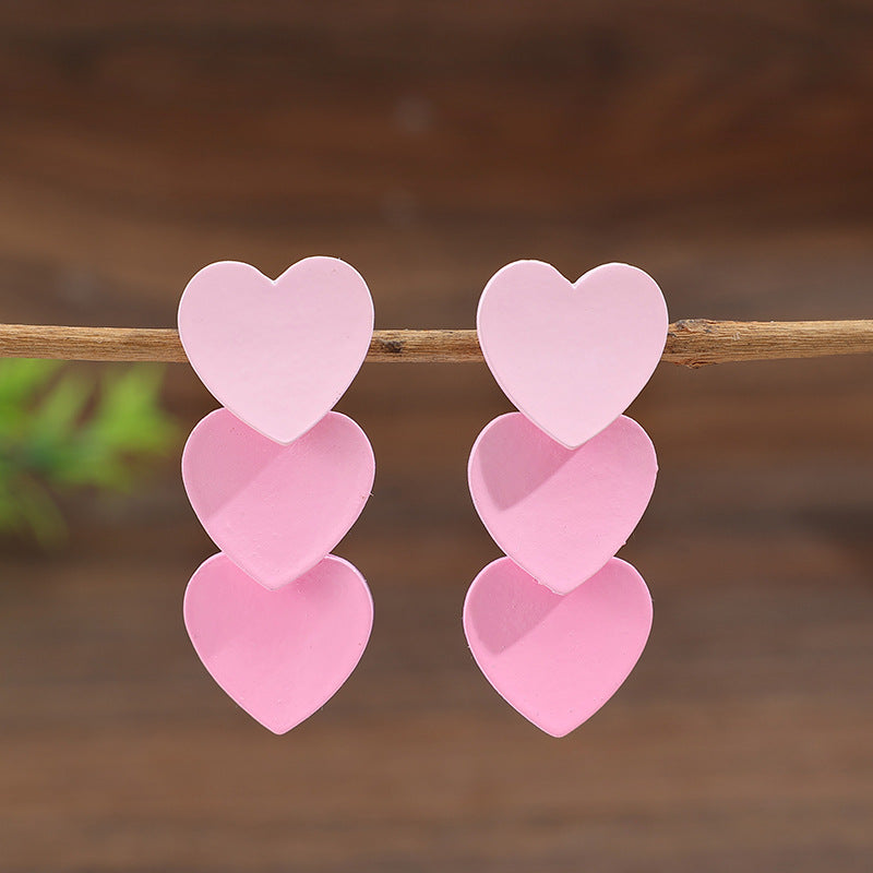 Wholesale Fairy Style Heart Splicing Long Alloy Earrings - Trendy Jewelry Accessory