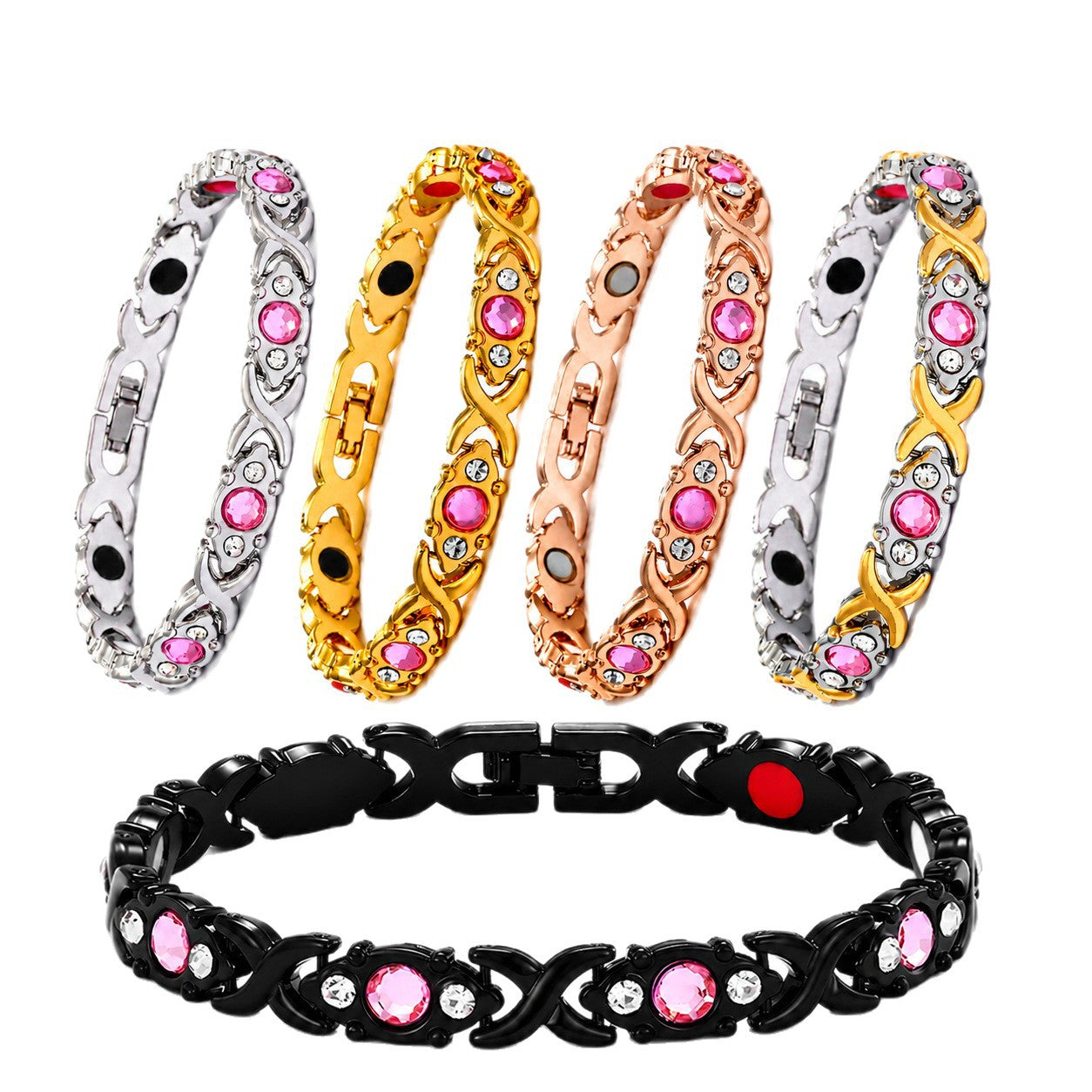 Wholesale Zinc Alloy Electroplated Gold Women' s Clover Bracelet - Fashion Jewelry Accessory