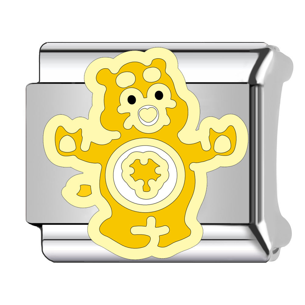 Wholesale Italian Charm Bracelet 9mm DIY Cartoon bear   Creative Stainless Steel Composable Bracelet