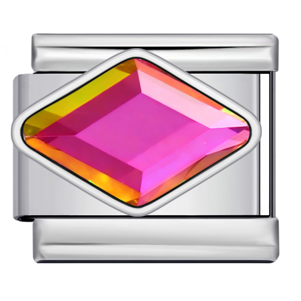 Wholesale Italian Charm Bracelet 9mm DIY Diamond-Setting  Creative Stainless Steel Composable Bracelet