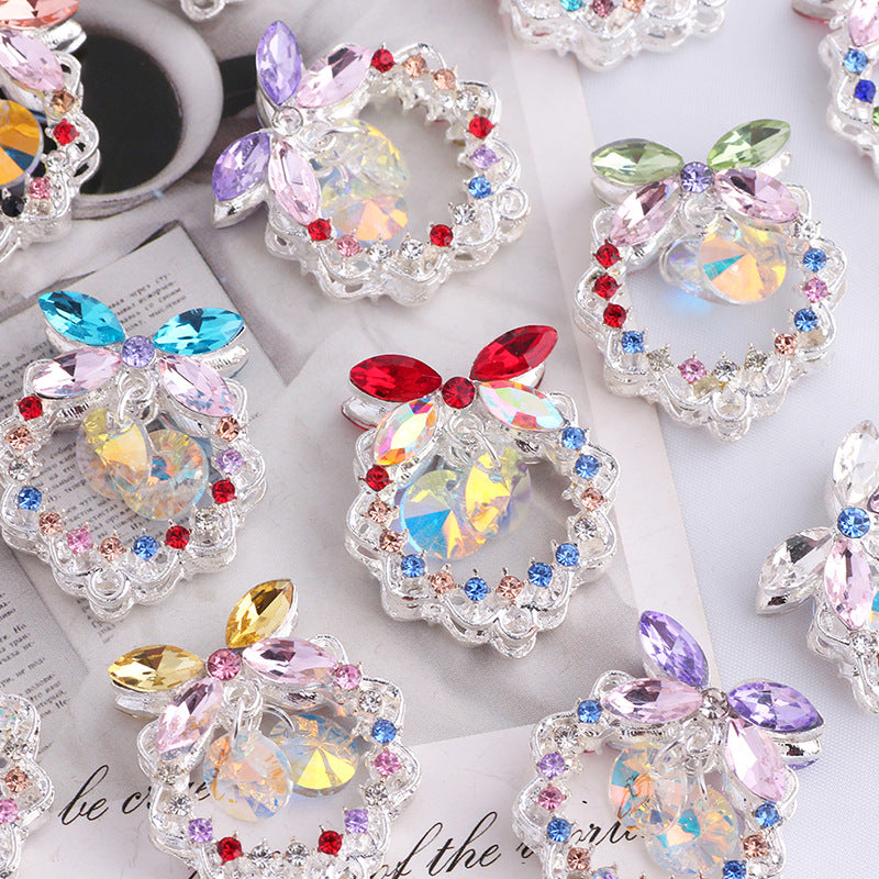 Wholesale 10pcs  3D bow crystal   Focal Beads DIY Bead Accessories