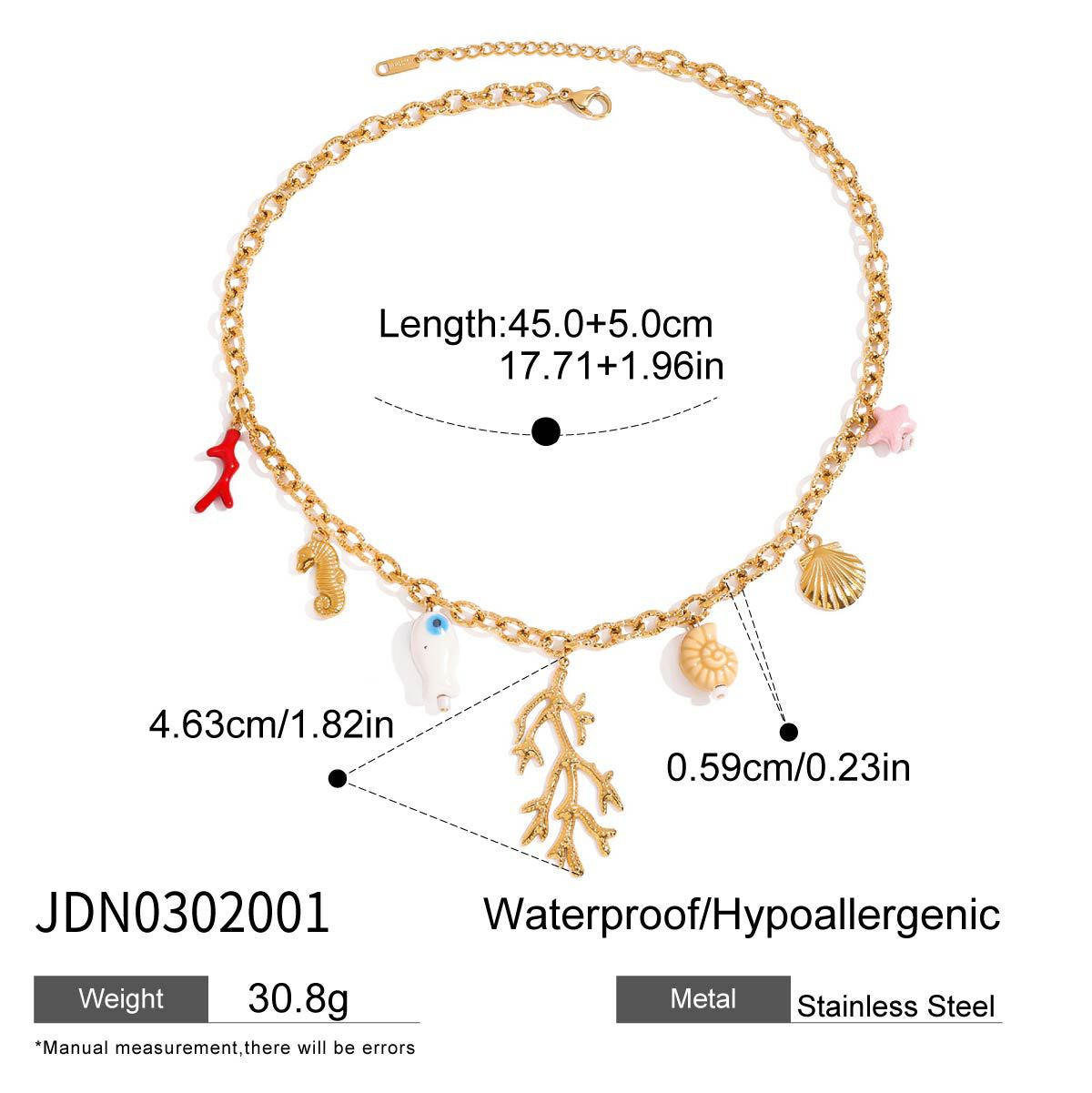 Wholesale  18K gold stainless steel oil pepper starfish  necklace jewelry