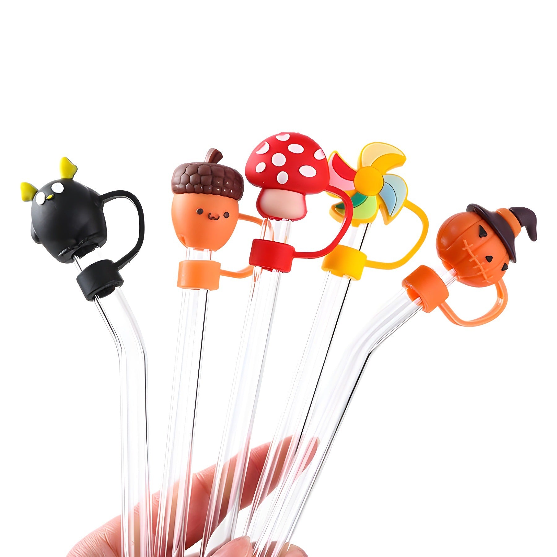 Wholesale  Cute Cartoon Series 10mm PVC Soft Straw Tube Cap