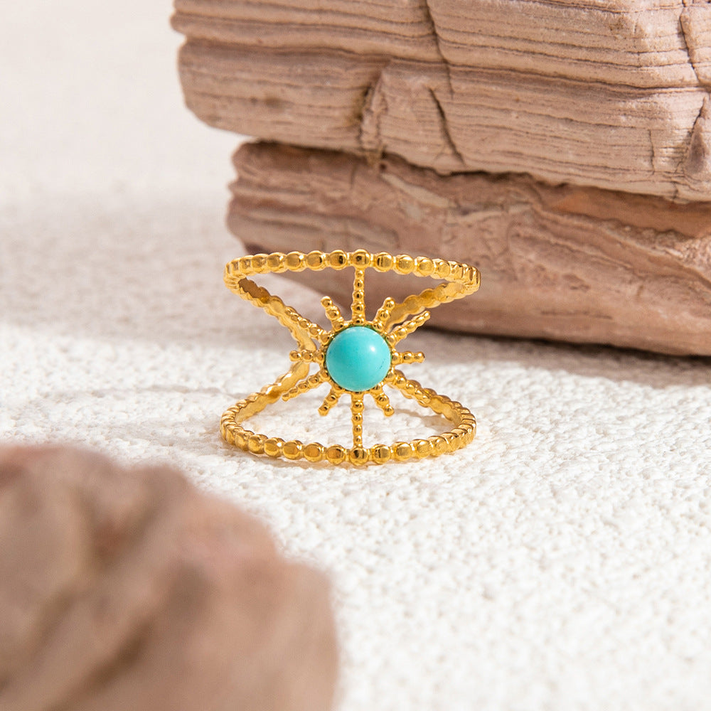 Wholesale Stainless Steel Rings 18K Gold Plated Multi-layer Vintage Rings ACC-RS-YuHui008