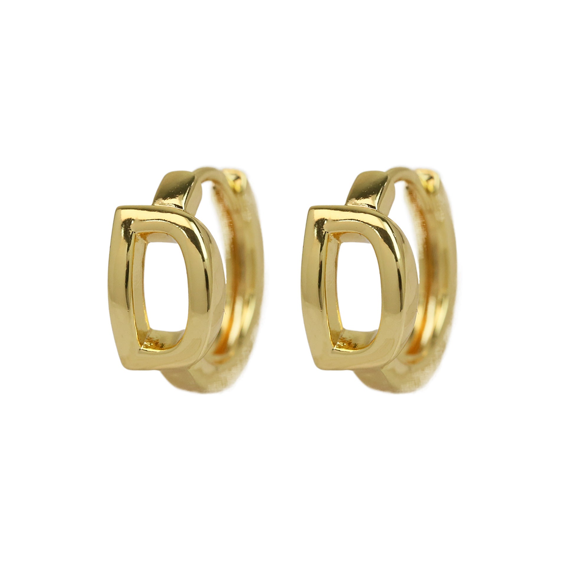 Wholesale 18k gold high-polished brass simple style 26 English letters earrings