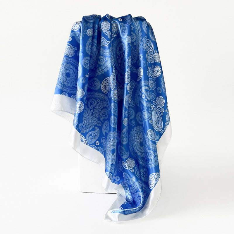 Wholesale Cashew Printed Head Scarf Women' s Silk Scarf 90cm Scarf