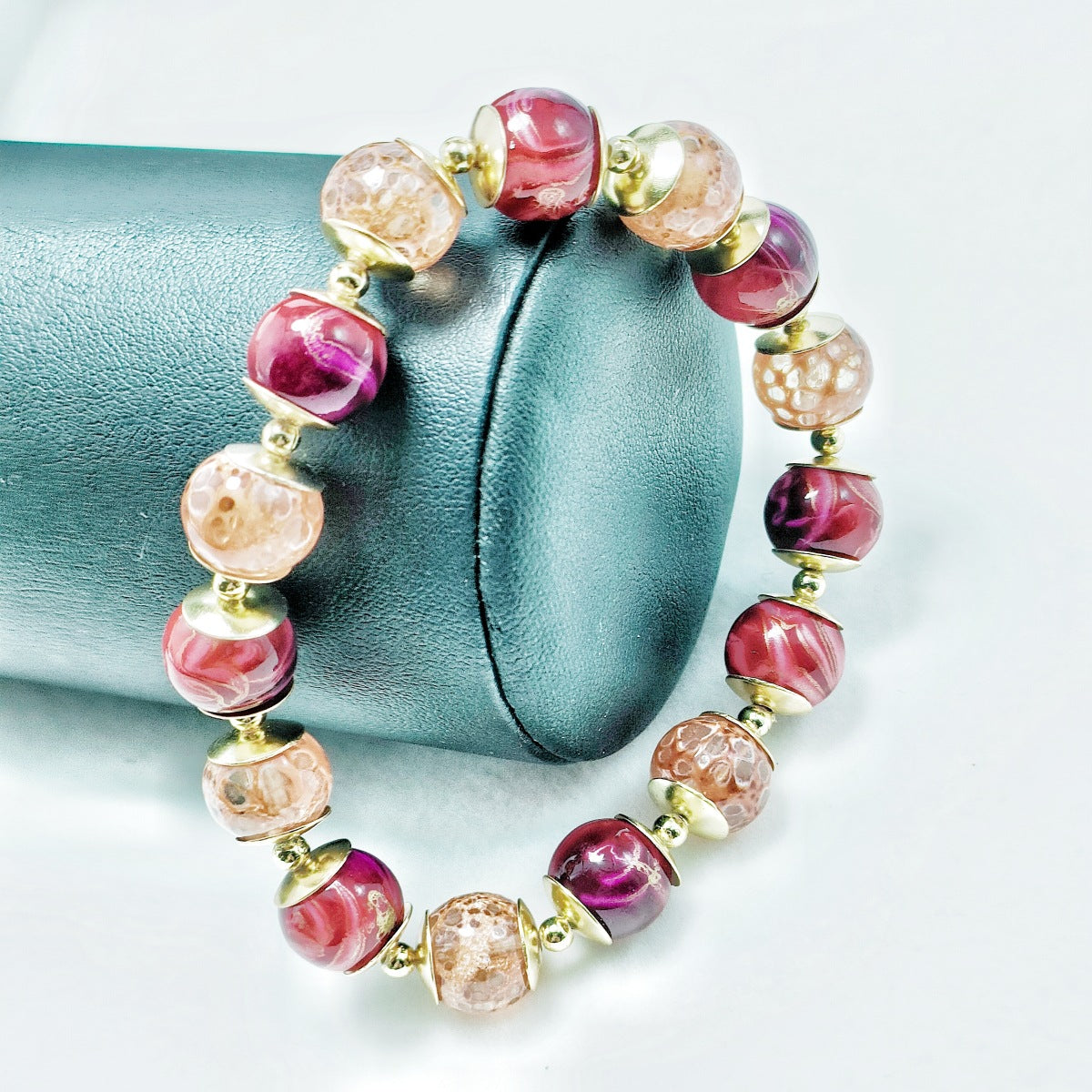 Wholesale Glass Cap Beaded DIY Fashion Bracelet ACC-BT-Qiyu002