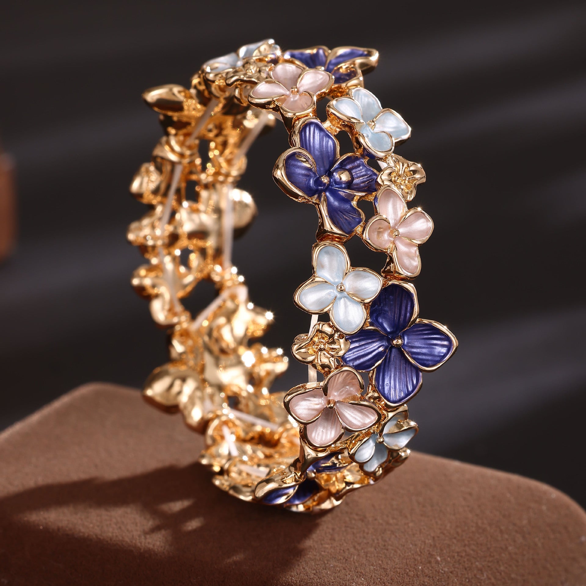 Wholesale  Enamel Small Cherry Blossom Elastic Bracelet