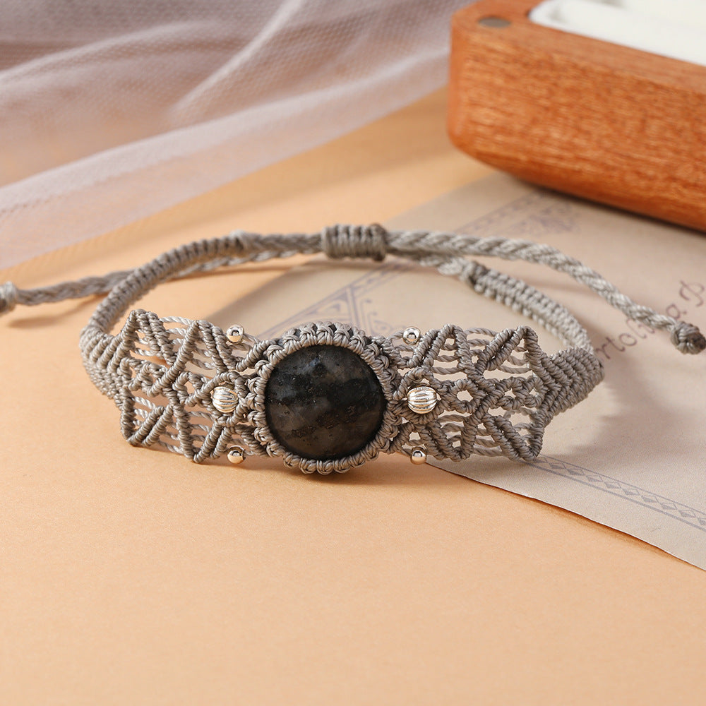 Wholesale Handmade Labradorite Stone Wrap Bracelet Necklace Set Anniversary Gift Jewelry Accessory