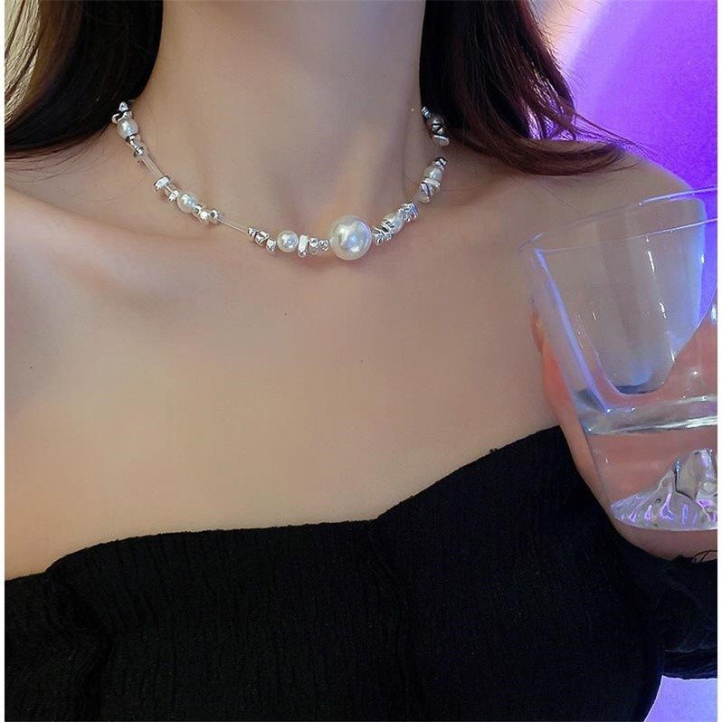 Wholesale Baroque Pearl Crystal Necklace Collarbone Chain Choker Necklace ACC-NE-Miaosi010