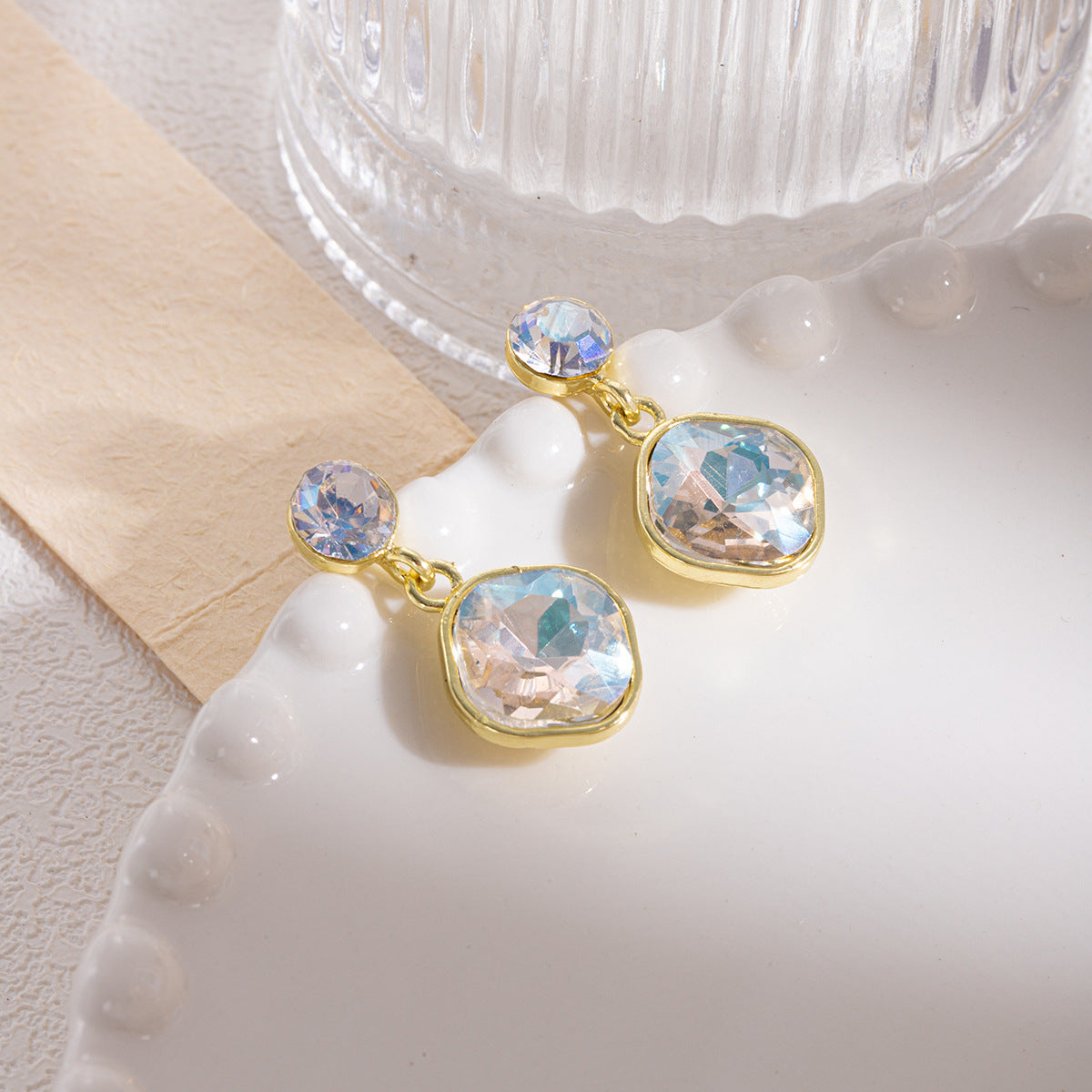 Wholesale Light Luxury Style Blue Fantasy Vermiculite Earrings ACC-ES-MDD059