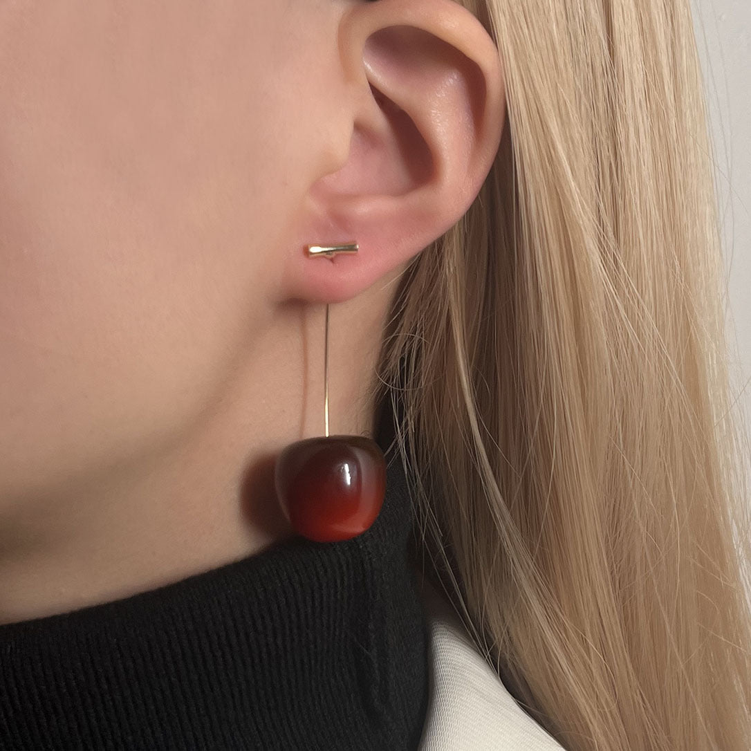 Wholesale Cute Fruit Cherry  Earrings