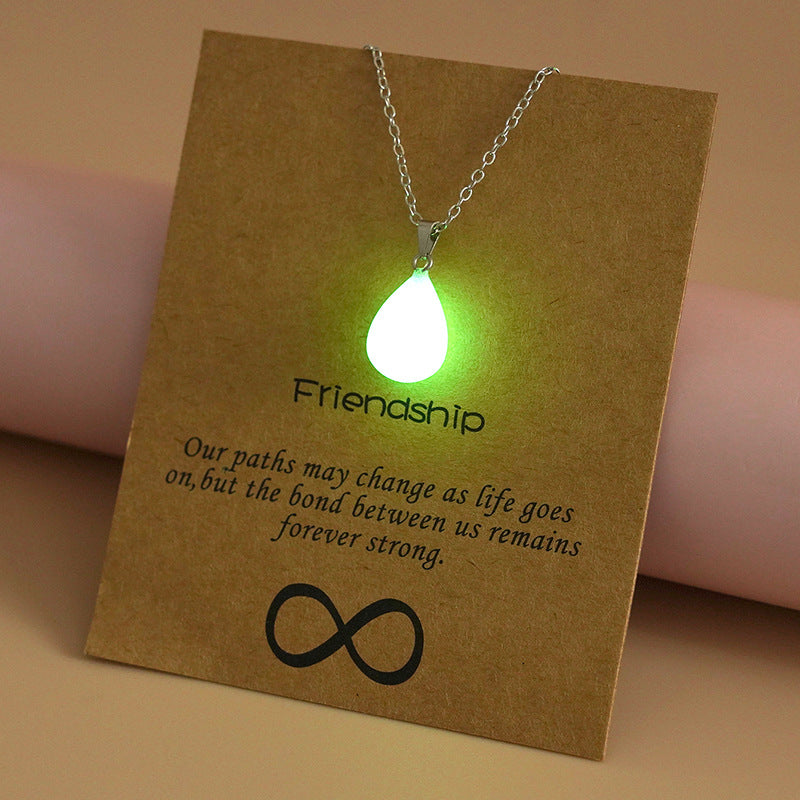 Wholesale Arrow Water Drop Love Cross Hollow Luminous Necklace