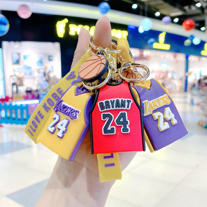 Wholesale Silicone Basketball Schoolbag Jersey Keychains Creative Keychain ACC-KC-Gongz012