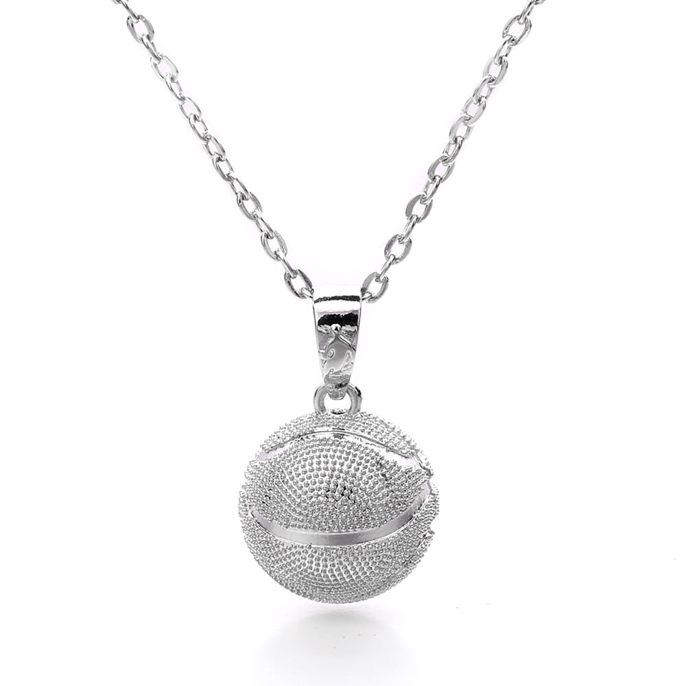 Wholesale Land Style Basketball Necklace Gold and Silver Pendant
